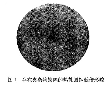 存在夹杂物缺陷的热轧纯铁圆钢低倍形貌